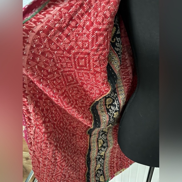 GORGEOUS Handmade Indian Kantha Hoodie Jacket ~pockets~lightweight~NEW!! Large - Picture 5 of 8